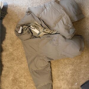 Essentials Cream Puffer Jacket with Hood